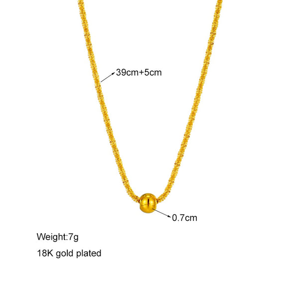 Gold Clavicle Bead Pendant Necklace