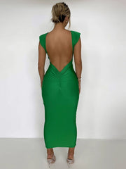 The Sexy Backless Round Neck Sleeveless Maxi Dress