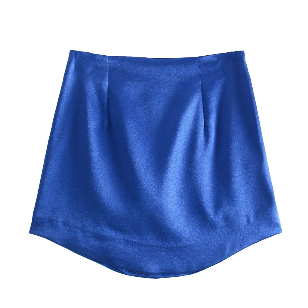 Elara Satin Side-Zip Mini Skirt One-piece