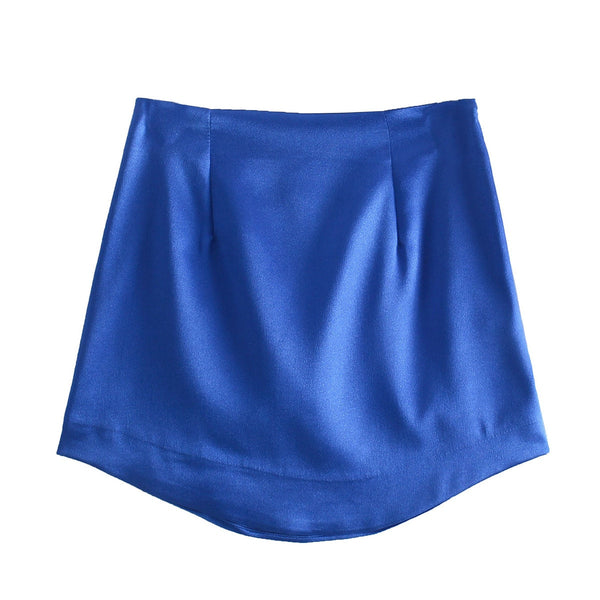 Elara Satin Side-Zip Mini Skirt One-piece