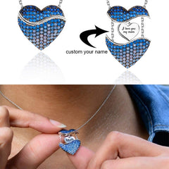 Luxury Custom Family Name Necklaces Personalised Crystal Heart Necklace Mother Day Gift Jewelry for Women