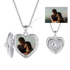 ELESHE 925 Sterling Silver Angel Wing Necklace Pendant for Women Long Chain Necklaces Personalized Custom Photo Heart Jewelry