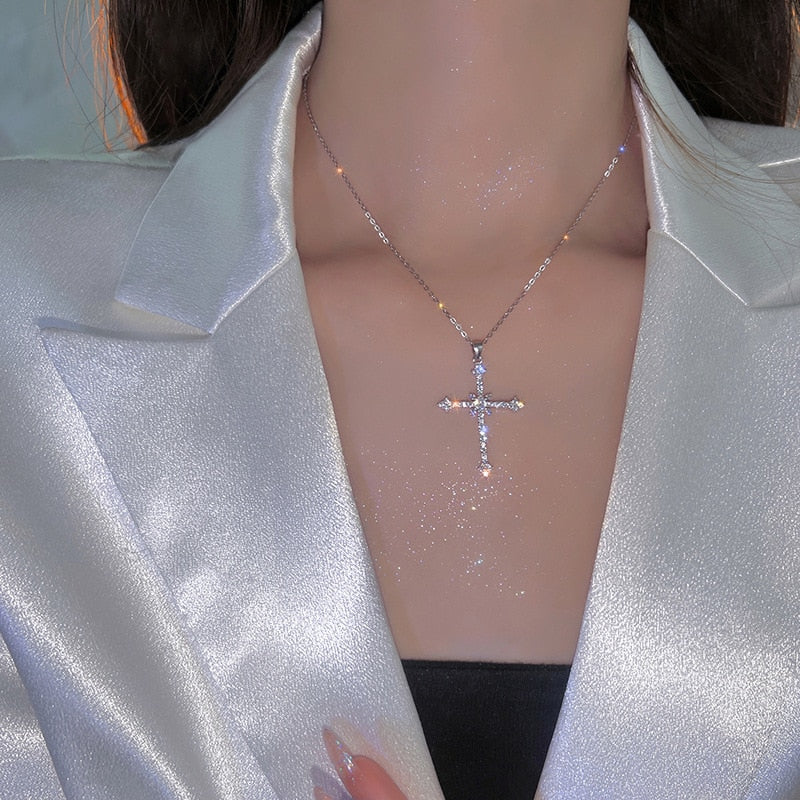 Sophie's Sparkling Cross Pendant Necklace