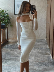 Sanches Double Layers Mesh Sexy Dress