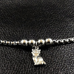 Fashion Cat Stainless Steel Chain Bracelet for Women Silver Color Bracelets Jewelry pulseras acero inoxidable mujer B18031S05