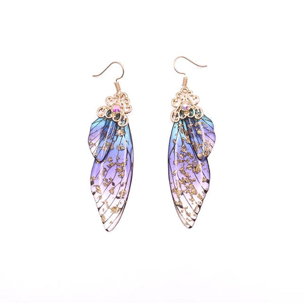 Elowen Butterfly Wing Rhinestone Drop Earrings