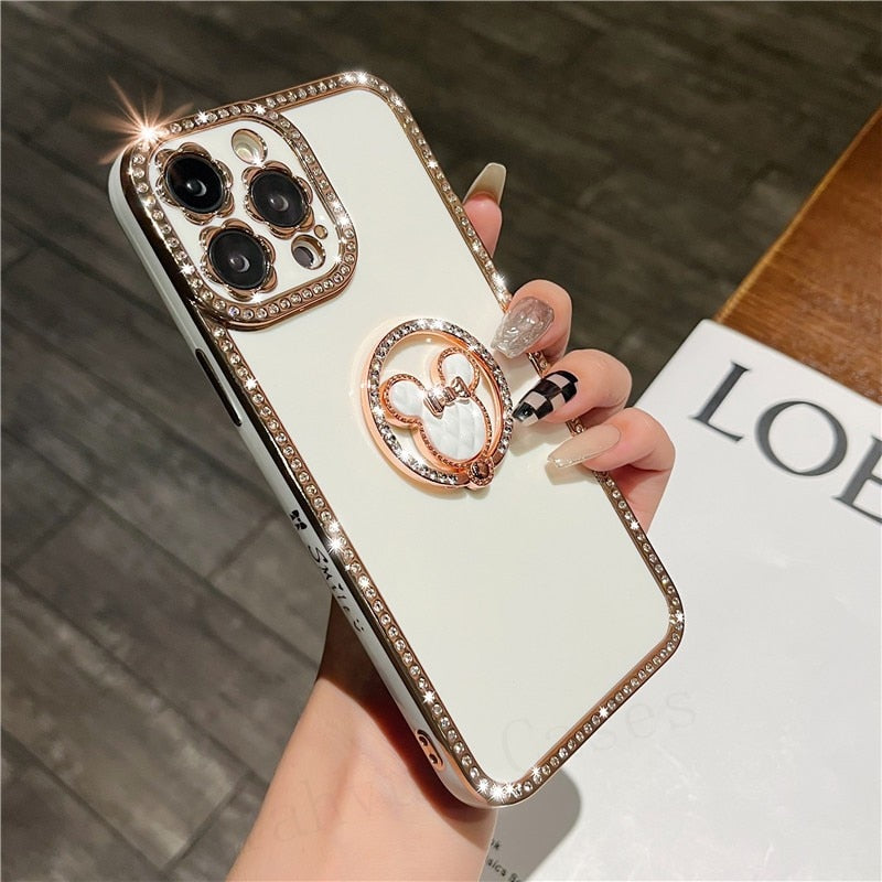 Bling 3D Crystal Holder stander Phone Case For iphone