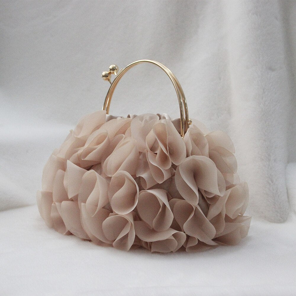 Graceful Lily Floral Rhinestone Evening Clutch