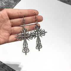 Hip Hop Korean Fashion Cross Earrings For Women Grunge Cross Ear Earrings серьги кресты Skeleton Crochet Punk Earrings Wholesale
