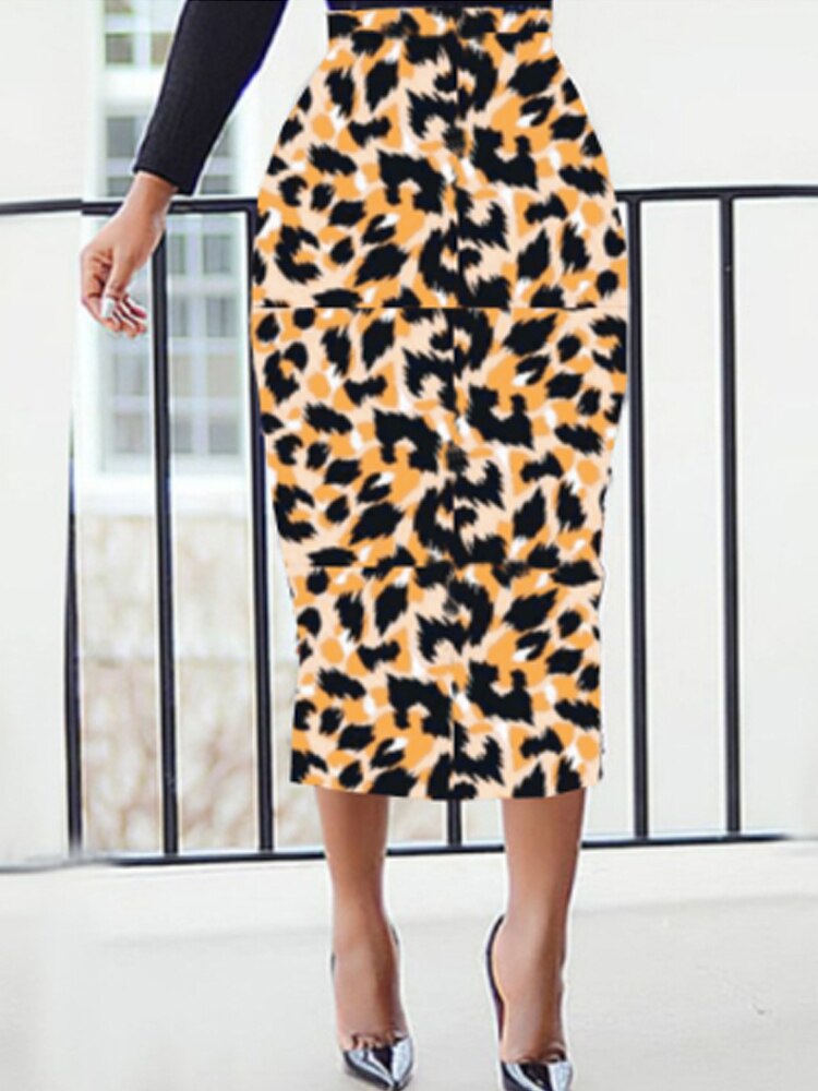 Women Print Party Skirt High Waist Floral Vintage Bocydon Slim Office Ladies Elegant Classy African Slim Fit Event Summer Jupes