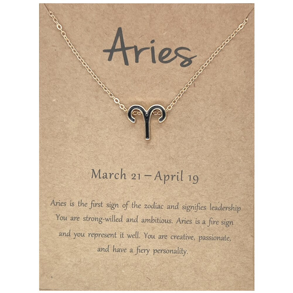 Cardboard Zodiac Sign Pendant Necklace
