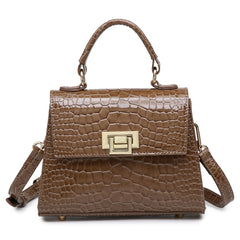 Crocodile Bag Elegant Small Purse Handbag with Long Adjustable Shoulder Strap