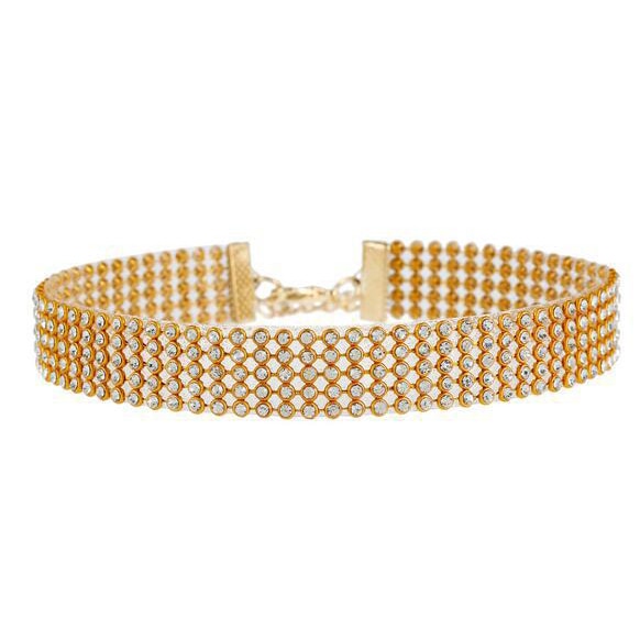 Bianca Rhinestone Collar Choker Necklace