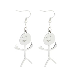 Fxck You Middle Finger Hand Gesture Character Earring
