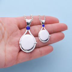 H2o Openable Metal Shell Pendant Necklace Silver Color with Crystal Mermaid Tv Movies Jewelry  for Women Girls Cute Necklaces