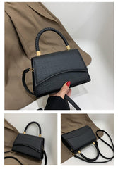 Solid Pu Leather Shoulder Handbags Top Handle Casual Crossbody Bags