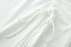 Dresses For Women Party Cowl Neck Sleeveless Spaghetti Strap Summer Midi Dress Ruched Drawstring Front Slit Sexy Bodycon Dress