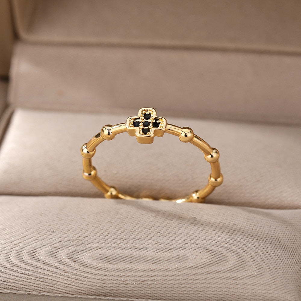 Safiya Lucky Evil Eye Stainless Steel Ring Collection