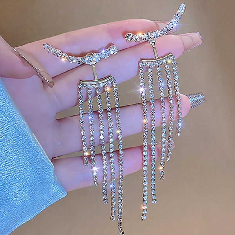 Lucienne Silver Rhinestone Drop Earring Collection
