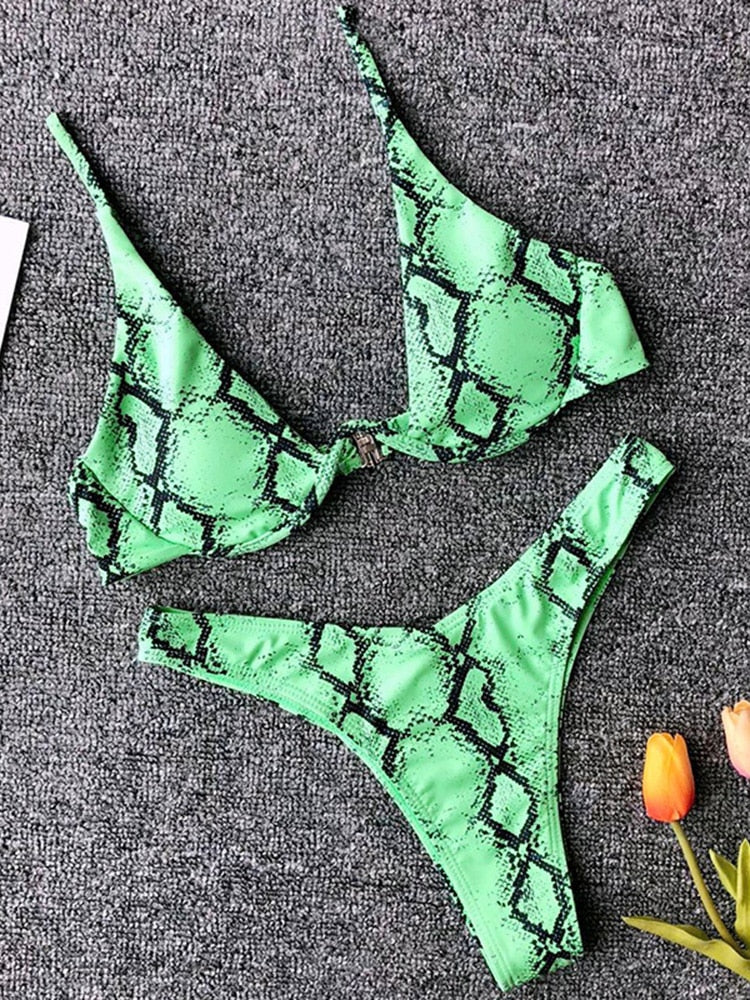 Solara V-Bar Underwire Ribbed Bikini Two-piece