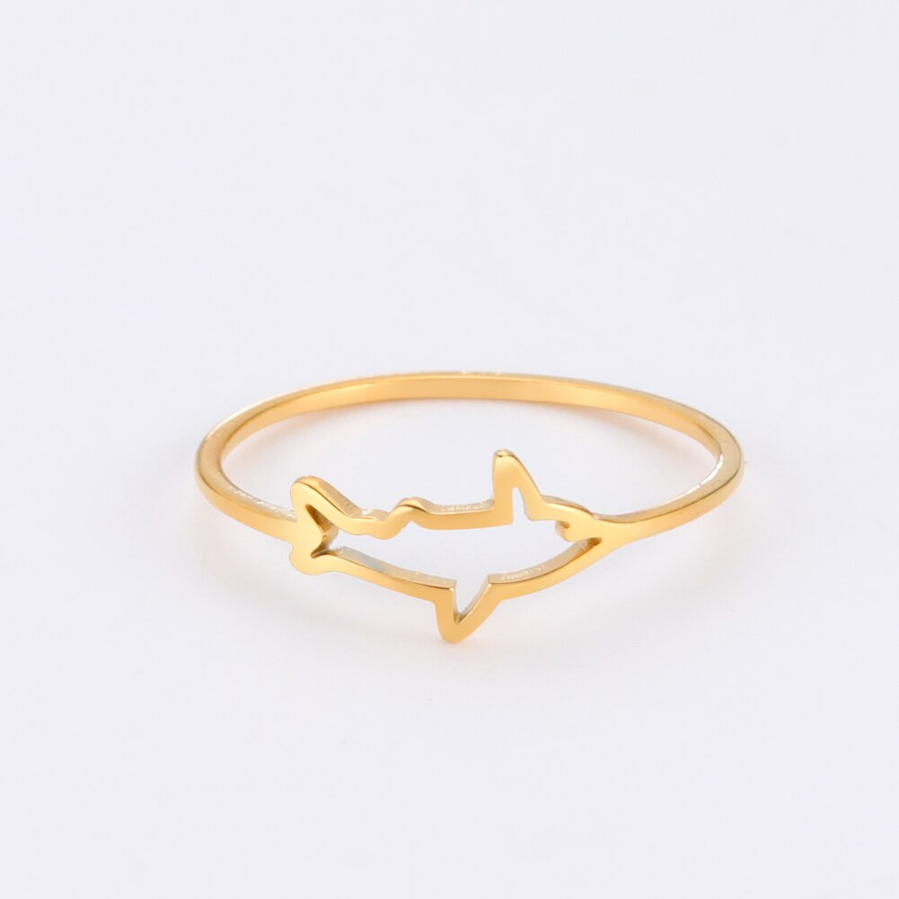 Skyrim Stainless Steel Fish Shark Shaped Rings for Women Minimalist Finger Rings Jewelry Party Birthday Gifts Wholesale 2023