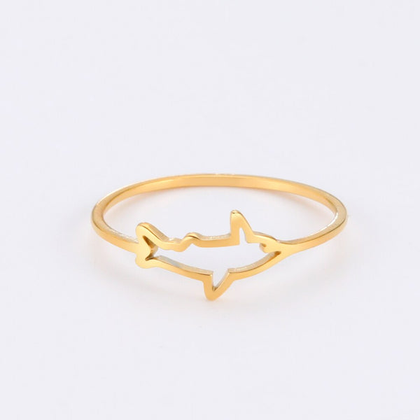Skyrim Stainless Steel Fish Shark Shaped Rings for Women Minimalist Finger Rings Jewelry Party Birthday Gifts Wholesale 2023