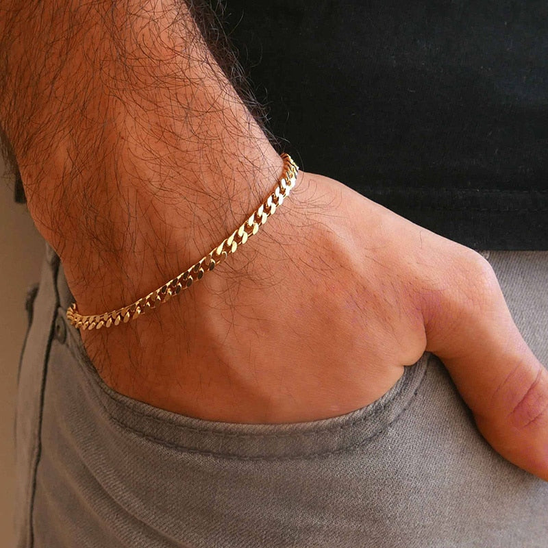 Rocco Chunky Stainless Steel Cuban Bracelet Collection