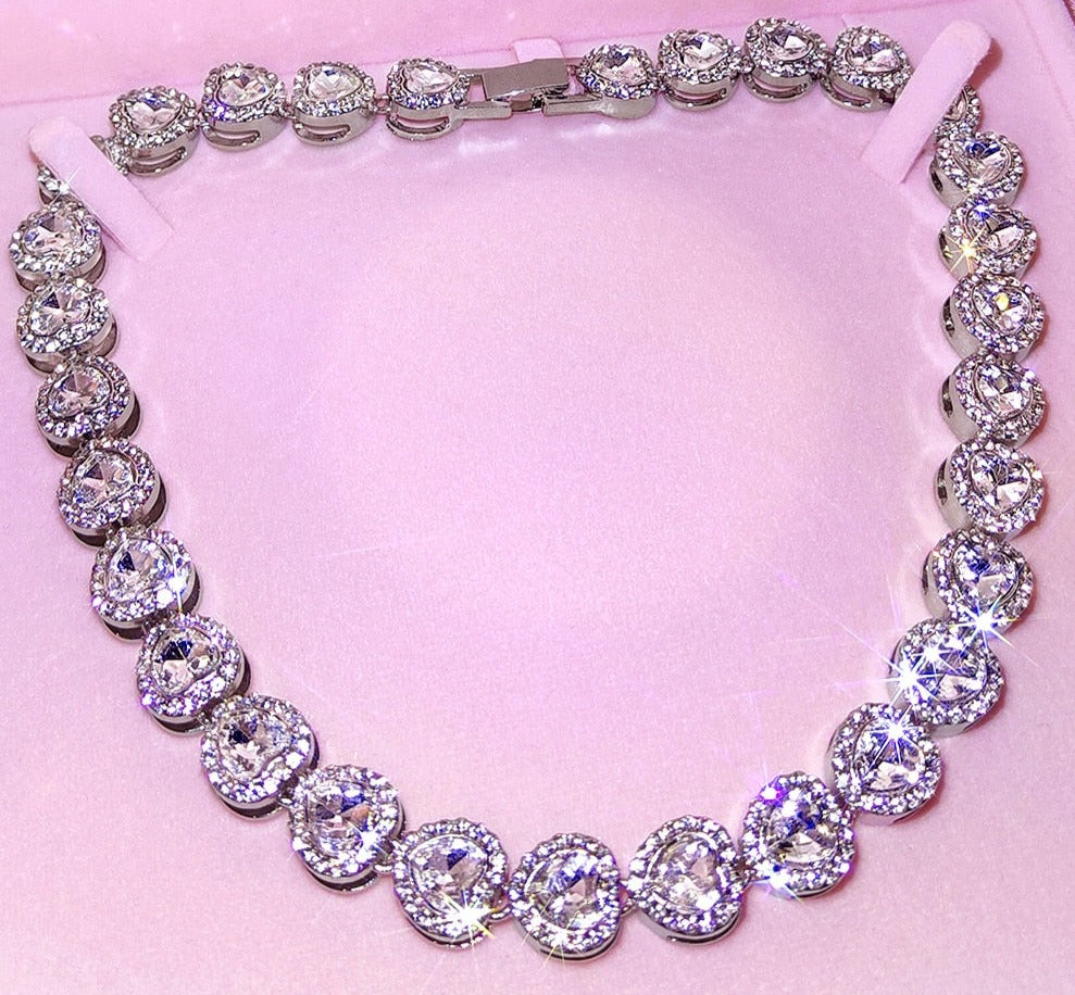 Iced Out Heart Shape Cuban Link Chain Necklace Main image