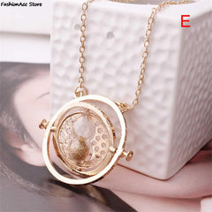 Hot Selling Time Turner Necklace Hourglass Pendant Long Chain Jewelry Fashion Alloy Toy Trinket Party Cosplay Accessory