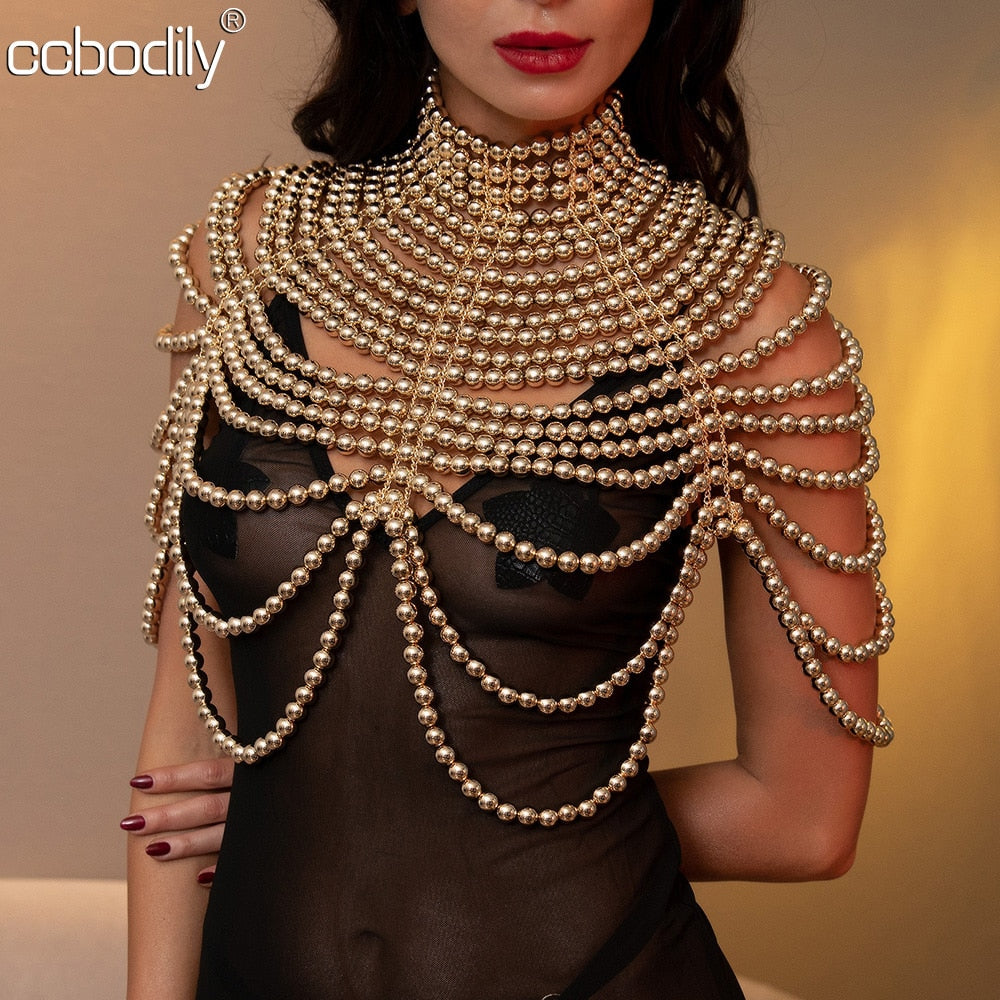 Aurette Pearl-Drape Body Chain Collection