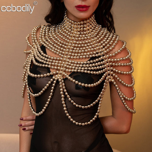 Aurette Pearl-Drape Body Chain Collection
