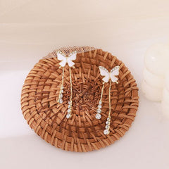 Fashion Butterfly Tassel Drop Earrings For Women Trendy Shiny Moon Star Pearls Dangle Earrings Korean Jewelry Girls Party Gifts