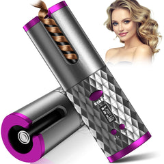 Wireless Auto Curling Iron Hair Iron Curler USB Rechargeable Rotating Hair Curler