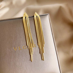 2023 New Fashion Korean Hanging Long Tassel Drop Earrings For Women&#39;s Metal Gold Stars Color Earrings Jewelry Beautiful Gifts