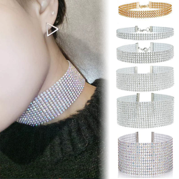Bianca Rhinestone Collar Choker Necklace