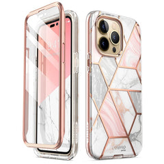 Full-Body Glitter Marble Bumper Case with Built-in Screen Protector Iphone