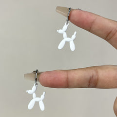 Cute Colorful Enamel Puppy Dog Hoop Earrings