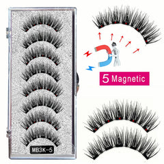 8PCS 5 Magnetic eyelashes with 4 pairs magnets magnetic lashes natural Mink eye lashes with tweezers