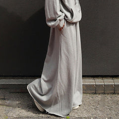 Yeezzi Solid Fashion Loose Cotton Trousers Wide Leg Pants Casual Work Long Pants Palazzo Female Turnip for Women 2022 New