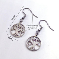 Fashion Tree of Life Silver Color Chain Necklaces for Women Stainless Steel Chain Necklace Jewelry cadenas mujer N42S01