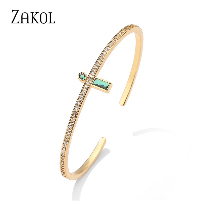 Fashion Cuff Green Crystal Bangles Bracelets