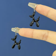 Cute Colorful Enamel Puppy Dog Hoop Earrings