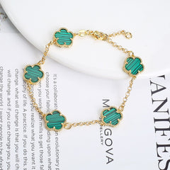 2023 Hot Selling New Design Simple Natural White Shell Five-leaf Petal Flower Bracelet Women&#39;s High Quality Jewelry Gift