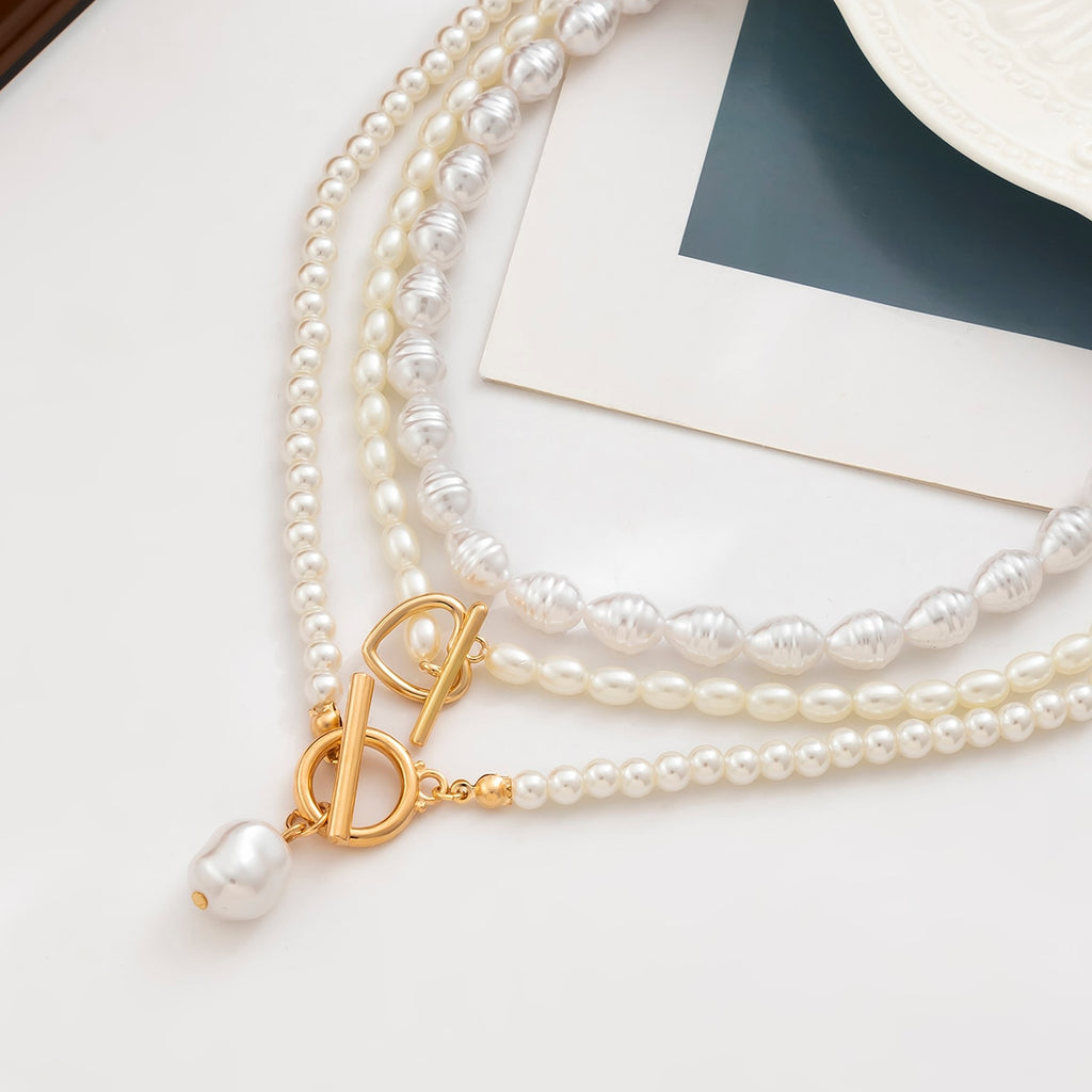 Evangeline Baroque Pearl Heart Necklace Collection