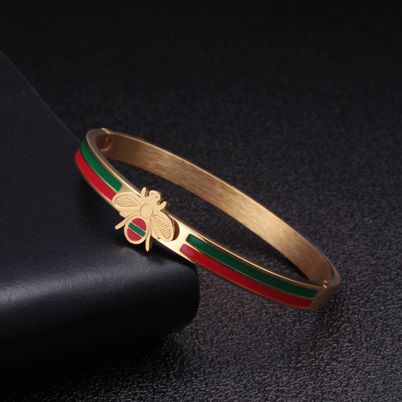 Stainless Steel Charm Bangles Bee