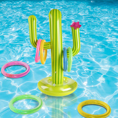 Inflatable Cactus Ring Toss Game Set Floating