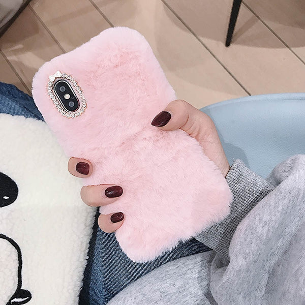 Amorette Plush Heart Pendant iPhone Case