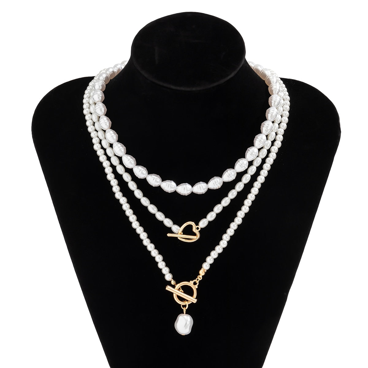 Evangeline Baroque Pearl Heart Necklace Collection