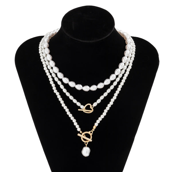 Evangeline Baroque Pearl Heart Necklace Collection