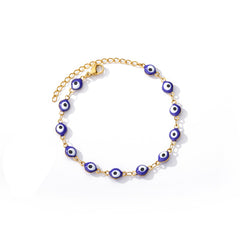 Stainless Steel Evil Eye Anklets Enamel Round Leg Chain Blue Evil Eye Anklets Bracelet
